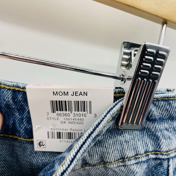 INC International Concepts Womens Size 10 High Rise Ripped Mom Jeans Dark Indigo - Picture 10 of 11